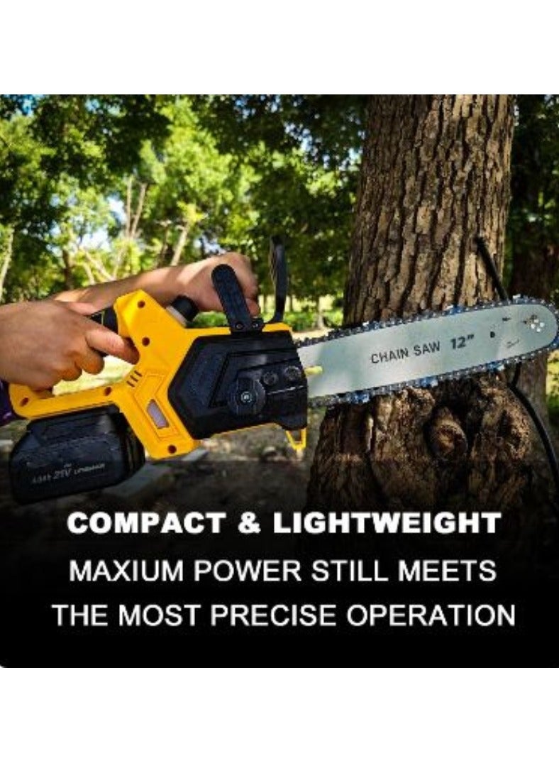 16 Inch Brushless Electric Chain Saw High Power Rechargeable Lithium Chainsaw Outdoor Logging Saw Pruning Gardening Tools