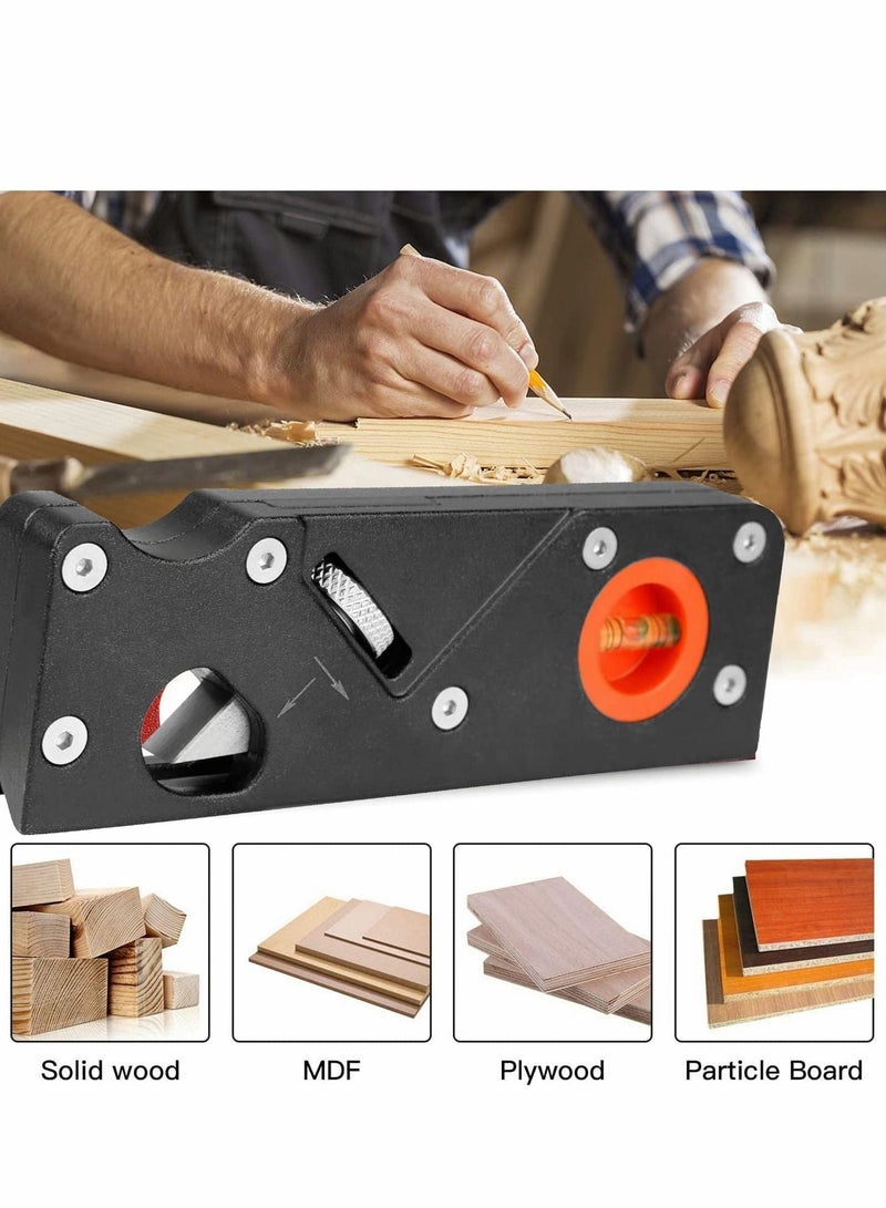 Chamfer Plane for Wood, Woodworking Planer Sharpener, Wood Hand Tools with 45 Degree Flattening and 1/4 Round Cutter