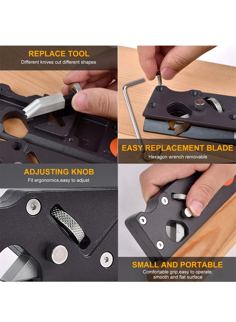 Chamfer Plane for Wood, Woodworking Edge Corner Plane with Auxiliary Locator, Woodcraft DIY Tool, Woodwork Hand Planer for Quick Edge Trimming of Wood (W/1cuter)