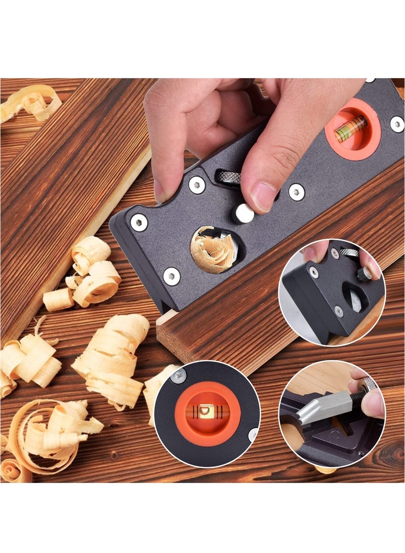 Chamfer Plane for Wood, Woodworking Edge Corner Plane with Auxiliary Locator, Woodcraft DIY Tool, Woodwork Hand Planer for Quick Edge Trimming of Wood (W/1cuter)