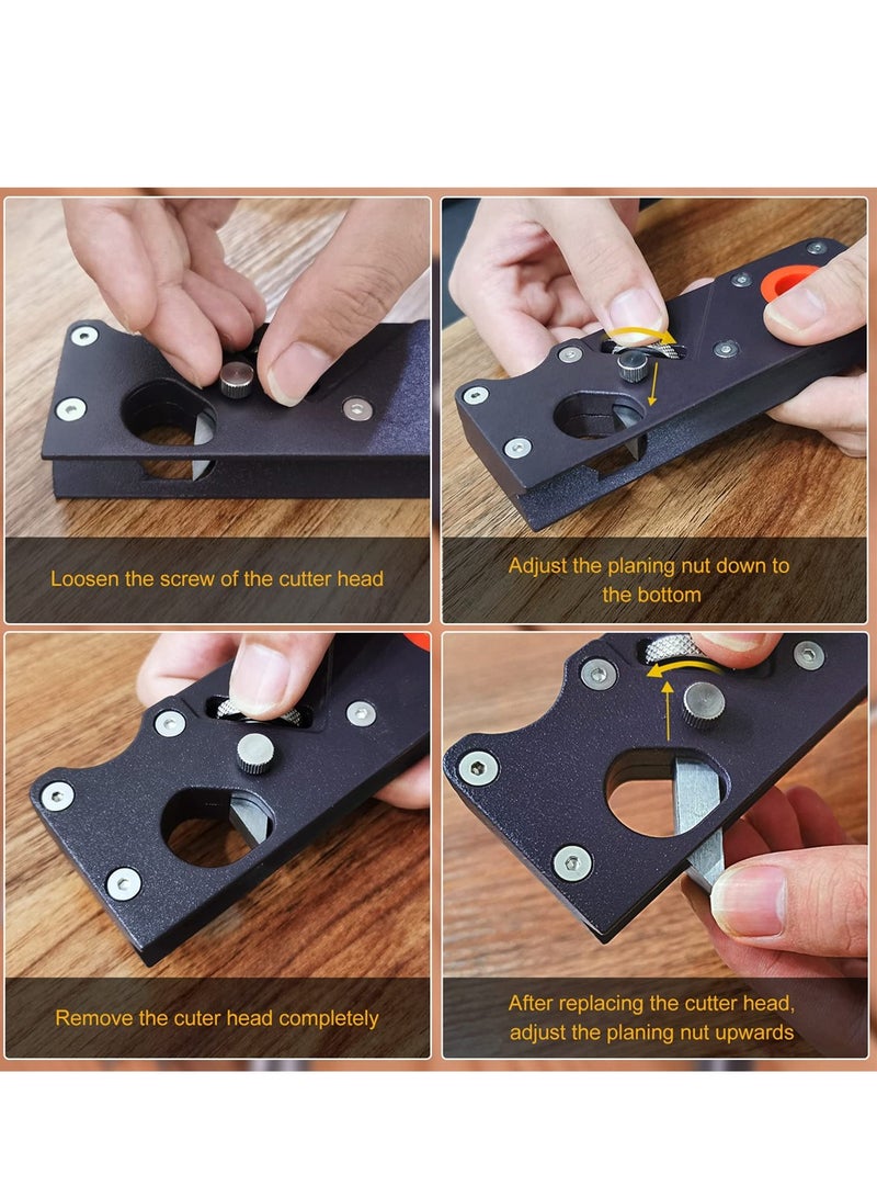 Chamfer Plane for Wood, Woodworking Edge Corner Plane with Auxiliary Locator, Woodcraft DIY Tool, Woodwork Hand Planer for Quick Edge Trimming of Wood (W/1cuter)