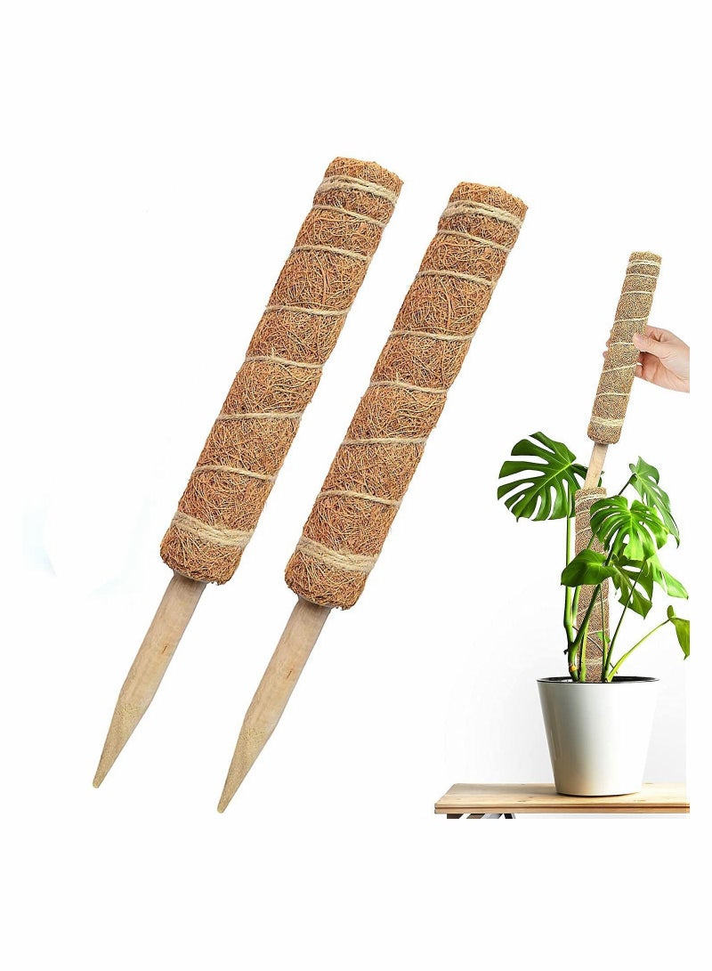 Moss Pole - 26 Inch for Plants Monstera, 2 Pack 15.4 Inches Coco Plant