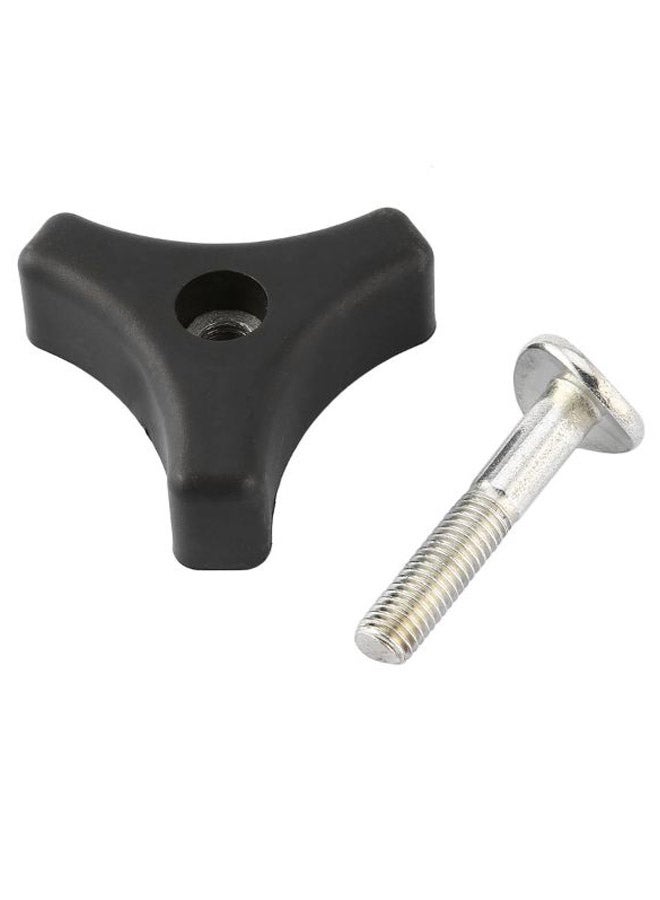 Triangle Handle Knob With Nut Screw For Lawn Mower Machine Black/Silver