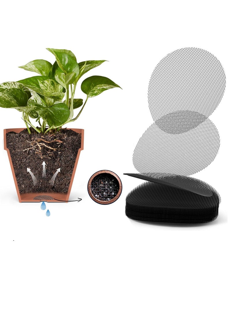 Flower Pot Hole Mesh Pad, 50 Pack 4x4 Inch Garden's Drainage Screens Prevent Soil Loss Anti, Bottom Gasket Breathable Filter Pad Gardening Tools