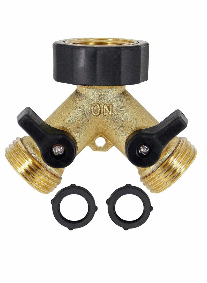 Hose Splitter 2 Way Garden Heavy Duty Solid Brass Hose Y Splitter Hose Faucet Splitter 3or4