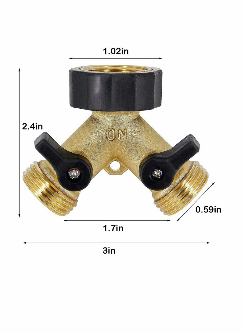 Hose Splitter 2 Way Garden Heavy Duty Solid Brass Hose Y Splitter Hose Faucet Splitter 3or4