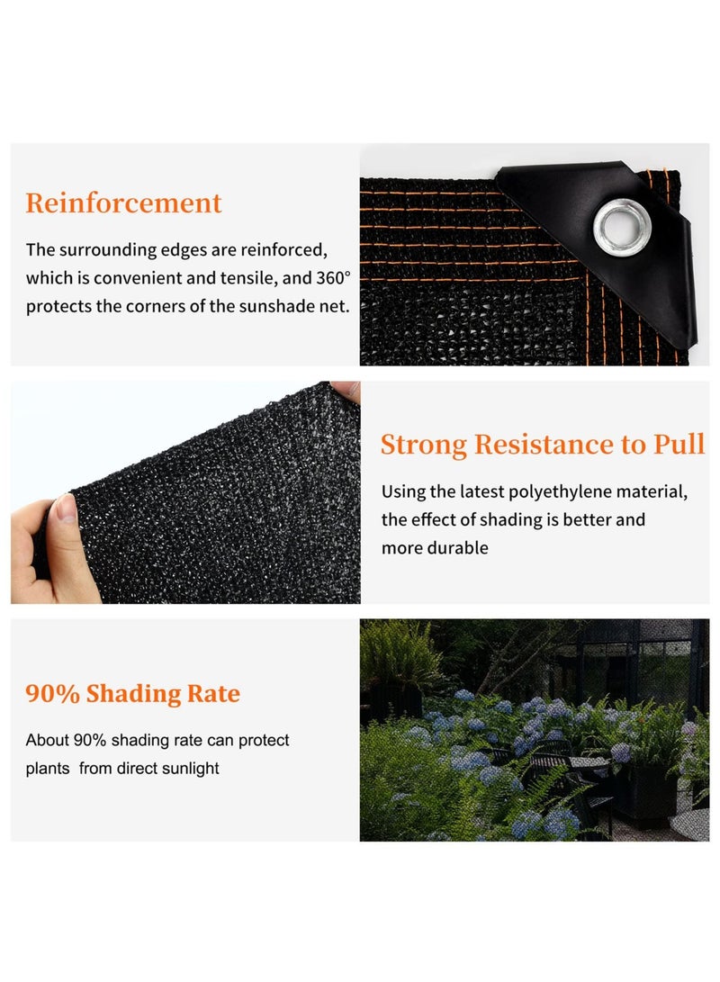 Shade Cloth 90% 3 x 4 M Sun Shade Net with Grommets UV-Blocking Net for Plants Cover Greenhouse Barn Flowers Patio Lawn Outdoor