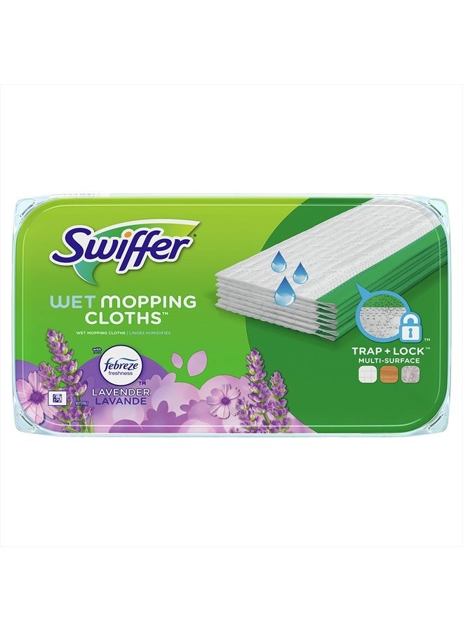 Sweeper Wet Mopping Pad Refills for Floor Mop with Febreze Lavender Scent, 12 Count (Packaging May Vary)