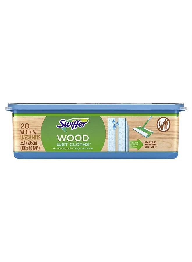 Sweeper Wet Wood Floor Mopping cloths, 20 count