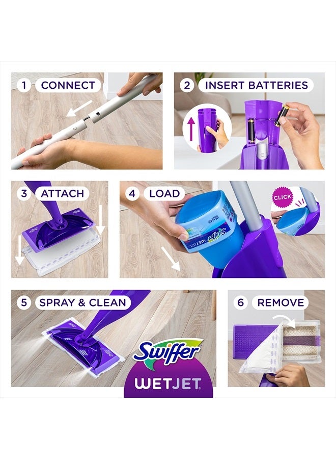WetJet Mops for Floor Cleaning, Hardwood Floor Cleaner, Mopping Refill Bundle, Includes: 20 Pads, 1 Cleaning Solution