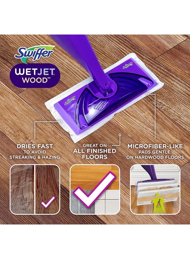 WetJet Mops for Floor Cleaning, Hardwood Floor Cleaner, Mopping Refill Bundle, Includes: 20 Pads, 1 Cleaning Solution