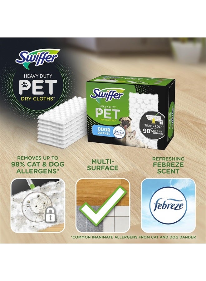 Sweeper Pet, Heavy Duty Dry Sweeping Cloth Refills with Febreze Odor Defense, 32 Count, Liquid