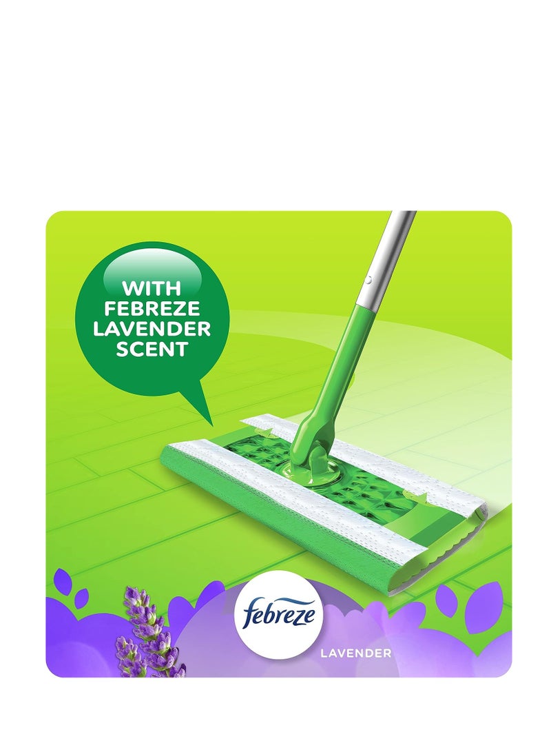 Swiffer Sweeper Wet Mopping Pad Refills for Floor Mop with Febreze Lavender Scent, 12 Count (Packaging May Vary)