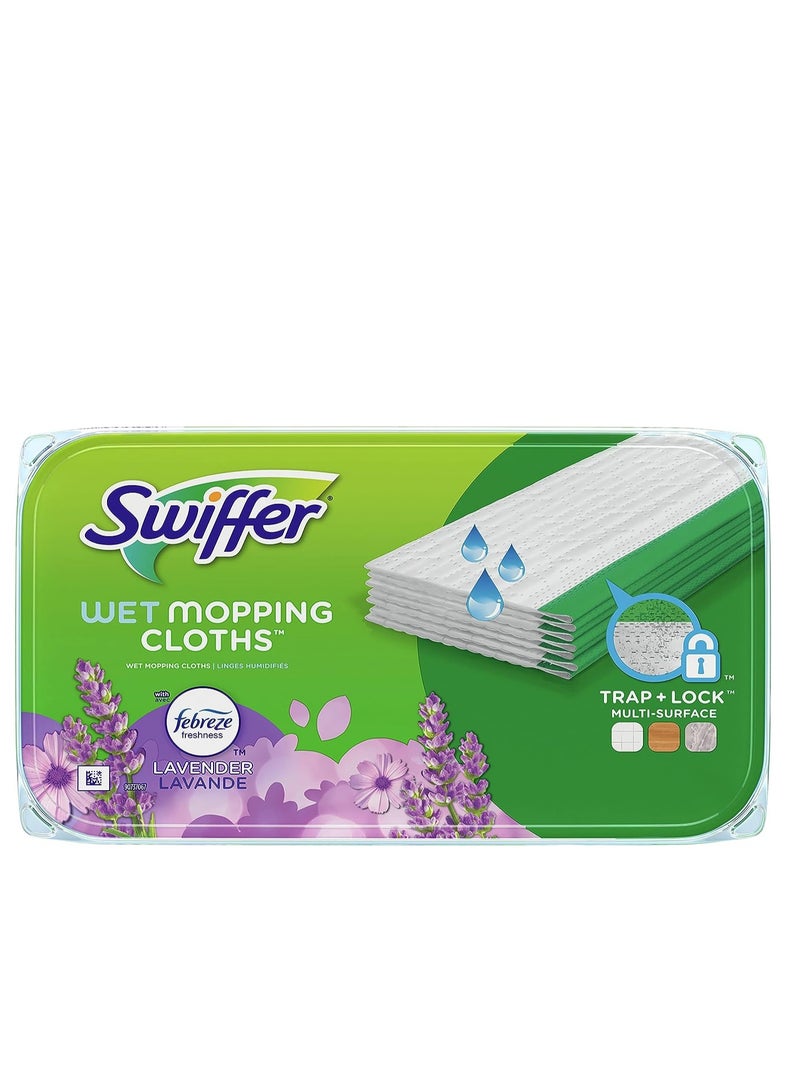 Swiffer Sweeper Wet Mopping Pad Refills for Floor Mop with Febreze Lavender Scent, 12 Count (Packaging May Vary)