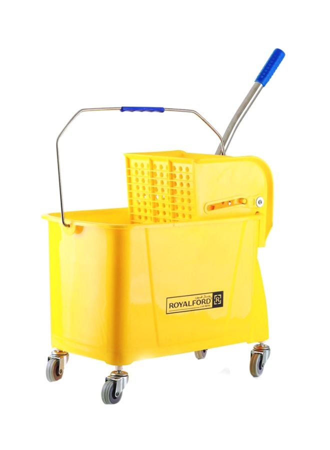 Royalbright Professional Mop Wringer Trolley 24L 360掳 Rotating Wheels46.5X27.528.5Cm Pp Body With Ss Handle Multicolor Yellow 24Liters