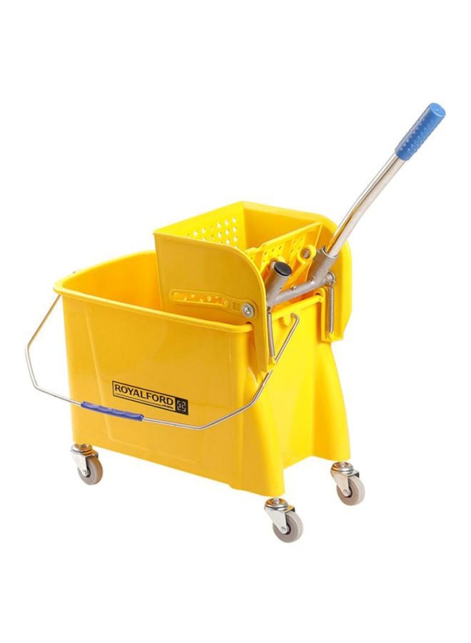 Royalbright Professional Mop Wringer Trolley 24L 360掳 Rotating Wheels46.5X27.528.5Cm Pp Body With Ss Handle Multicolor Yellow 24Liters