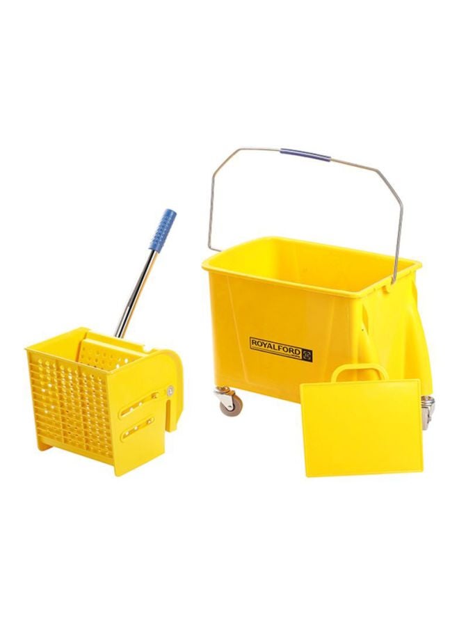 Royalbright Professional Mop Wringer Trolley 24L 360掳 Rotating Wheels46.5X27.528.5Cm Pp Body With Ss Handle Multicolor Yellow 24Liters