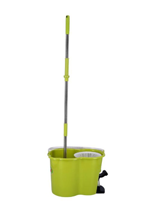 Royalbright Clean Star Spin Easy Mop 360掳 Rotating Plate 100% Microfiber Hand Free Non Splash Free Extra Mop Multicolor Green 44.5x31x33.5cm