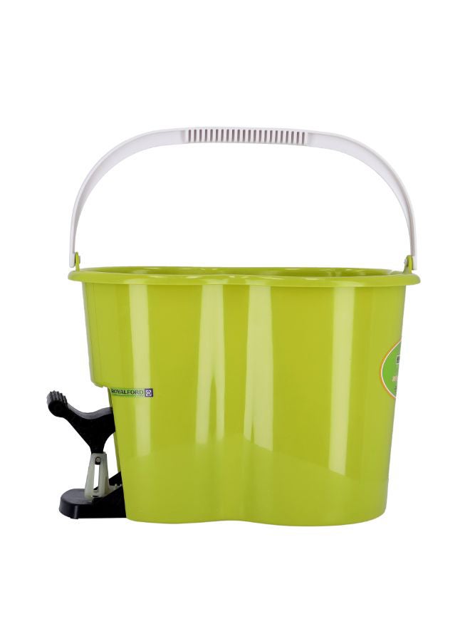 Royalbright Clean Star Spin Easy Mop 360掳 Rotating Plate 100% Microfiber Hand Free Non Splash Free Extra Mop Multicolor Green 44.5x31x33.5cm