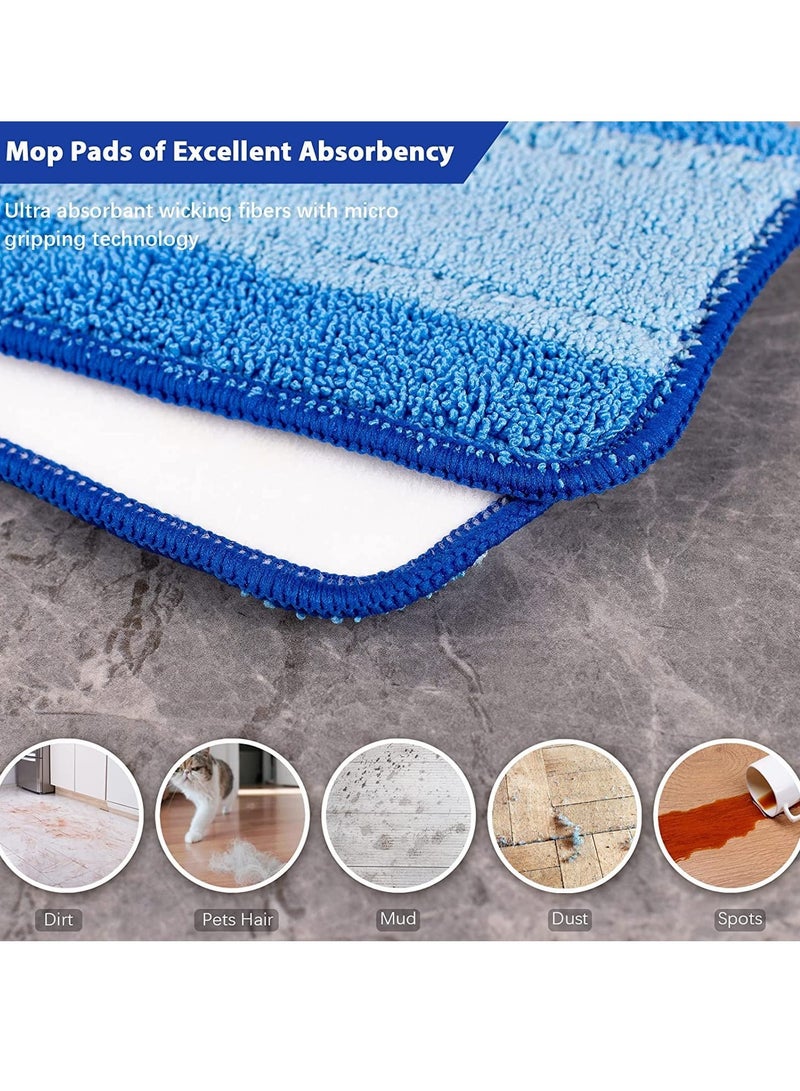 Mop Replacement Pads, Microfiber Cleaning Pad Compatible with Bona, Reusable, Washable with Family of Mops-3 Pack for Wet/Dry Flat Heads