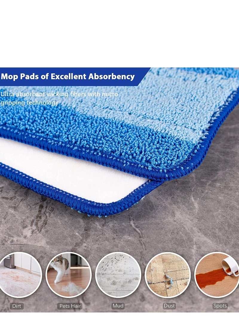 Mop Replacement Pads, Microfiber Cleaning Pad Compatible with Bona, Reusable, Washable with Family of Mops-3 Pack for Wet/Dry Flat Heads