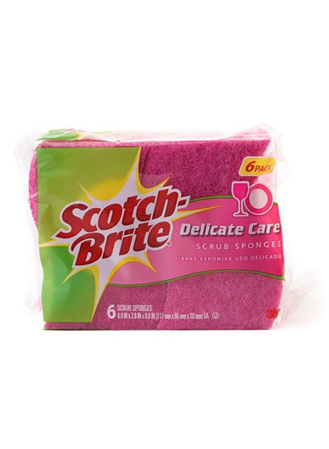 6-Piece Delicate Care Scrub Pink 4.4x2.6x8.8inch