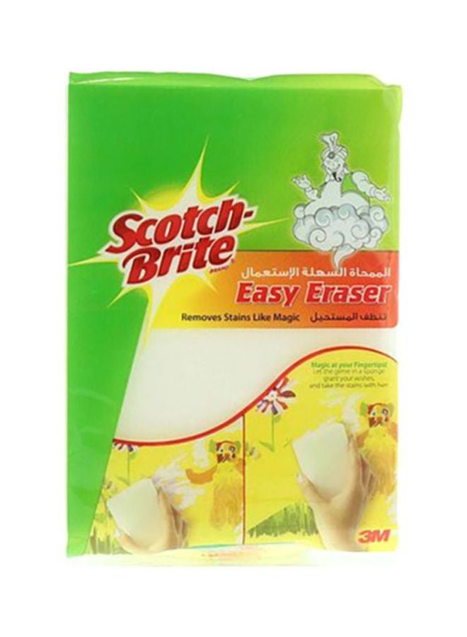 2-Piece Extra Coarse Large Long Lasting Cleaning Multi Surface Foam Pad Set White 887mm