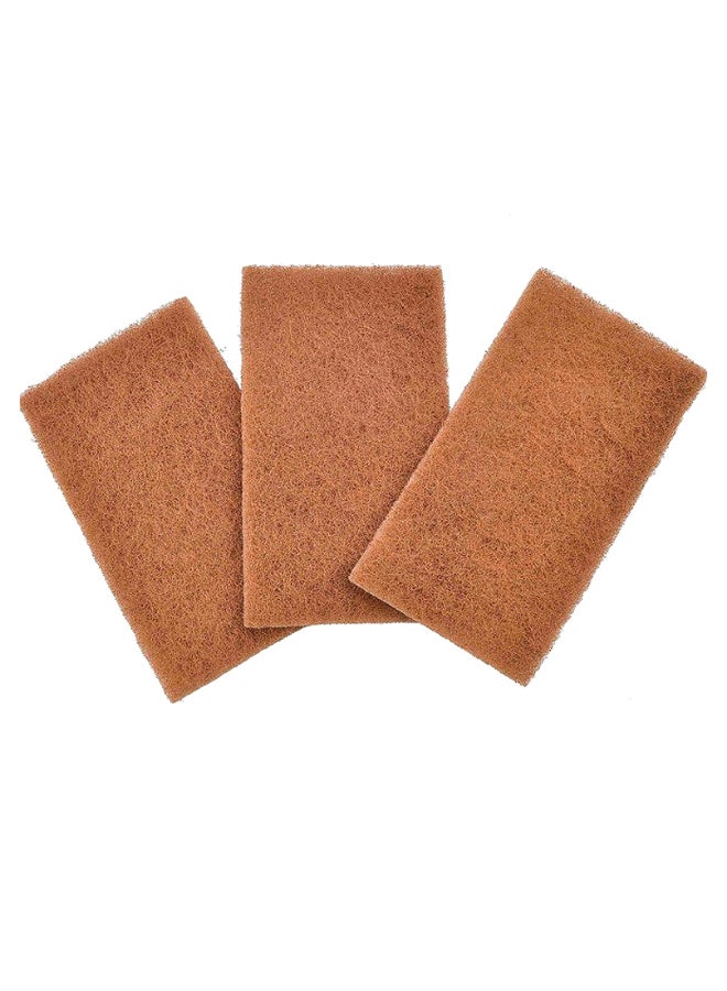 3-Piece Neat Nut Walnut Shell Scour Pad Set Brown