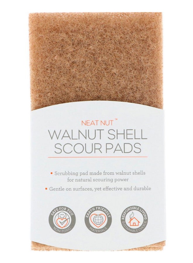 3-Piece Neat Nut Walnut Shell Scour Pad Set Brown