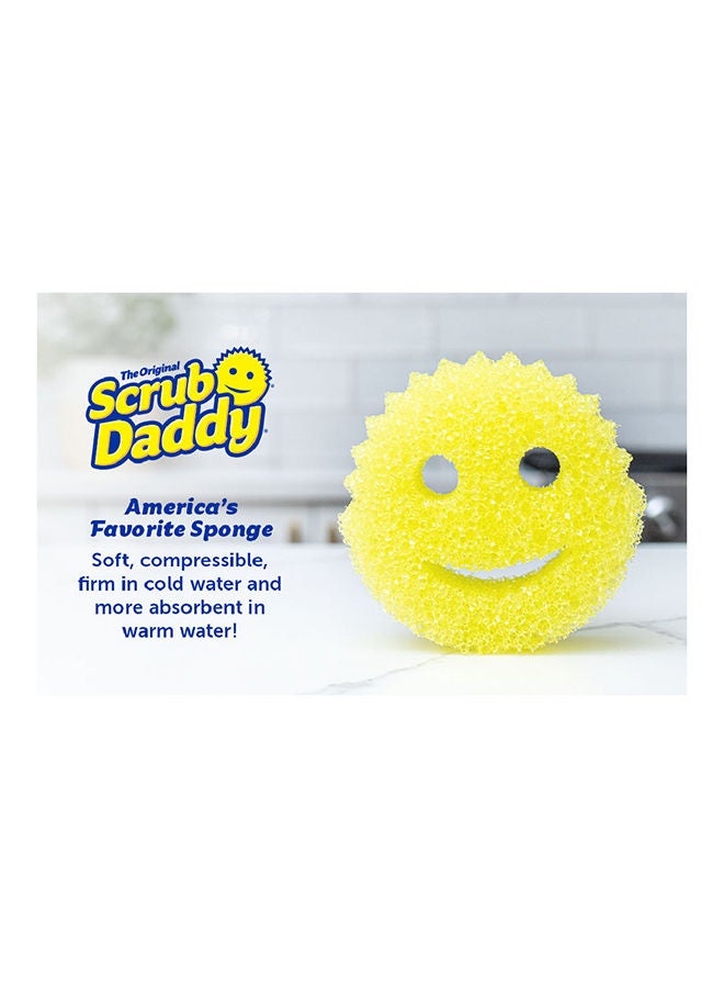 All Purpose Cleaning Sponge - Scratch Free Scrubber for Dishes and Home, Odor Resistant, Soft in Warm Water, Firm in Cold, Deep Cleaning Kitchen and Bathroom, Multi-use, Dishwasher Safe, Set Of 4.