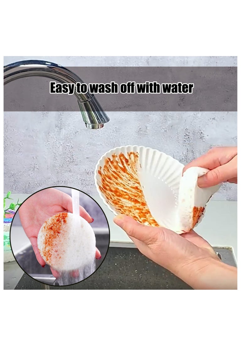 Compressed Wood Pulp Dish Sponge, 12 Pcs Reusable Dish Sponge, 100% Biodegradable Natural Scrubber Sponge, Good for Kitchen、 Bathroom and Cars