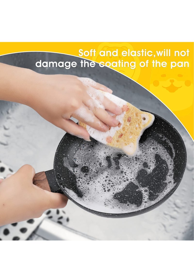 Kitchen Sponges, Non-Scratch 8 Pcs Cellulose Cleaning Sponges Reusable Washing Dish Sponge Degradable Pop up Sponges for Dish Glass Floors Cleaning