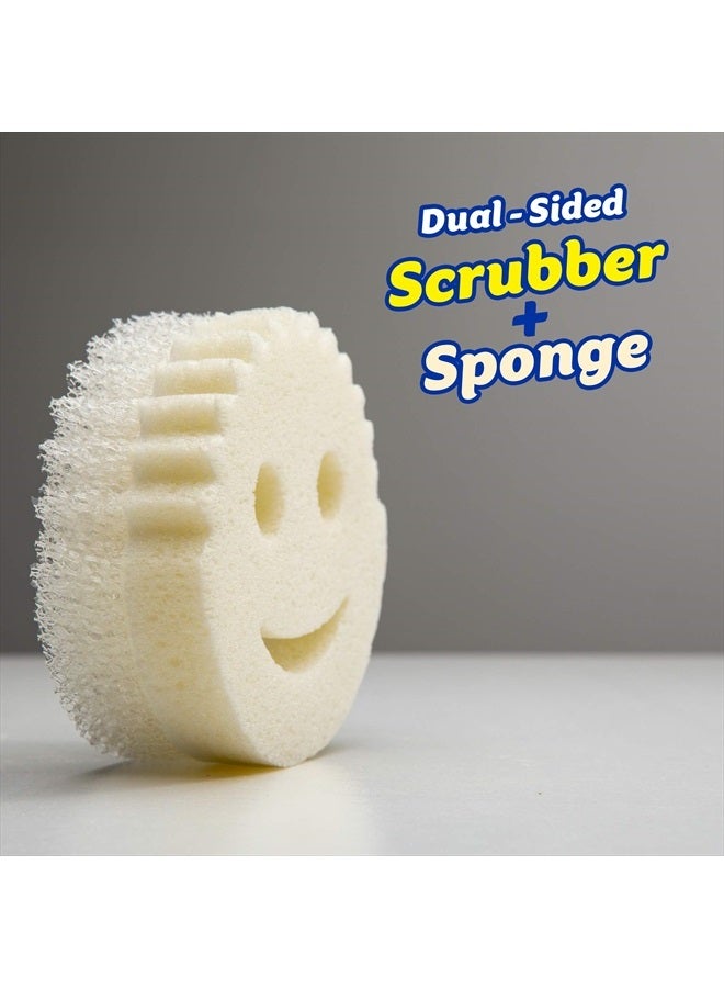 Dual-Sided Sponge and Scrubber- Scrub Mommy Dye Free - Scratch-Free Scrubber for Dishes and Home, Odor Resistant, Soft in Warm Water, Firm in Cold, Dishwasher Safe, 1ct (Pack of 2)