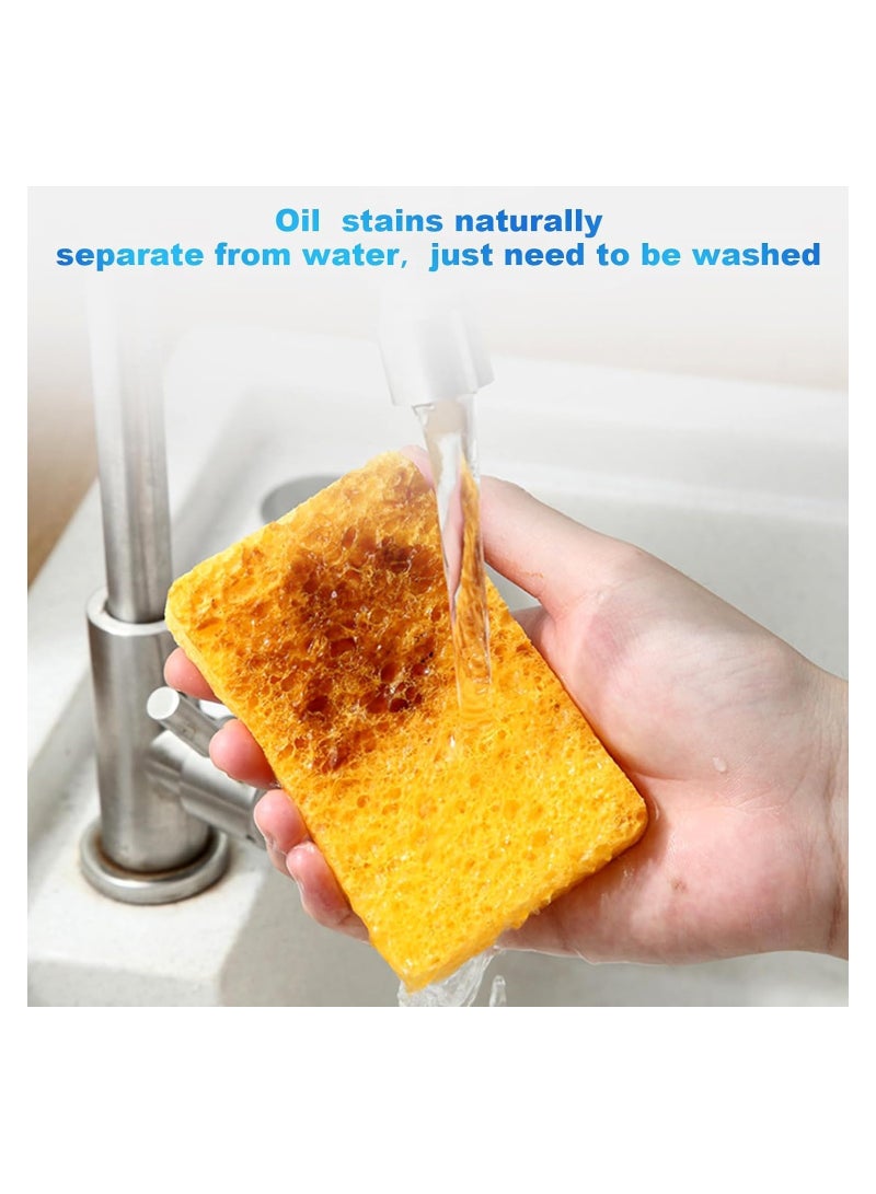 10 Pcs Natural Wood Pulp Car Wash Sponges - Compressed Cellulose for Kitchen, Bathroom & Dish Cleaning, Highly Absorbent Household Scrub Sponges