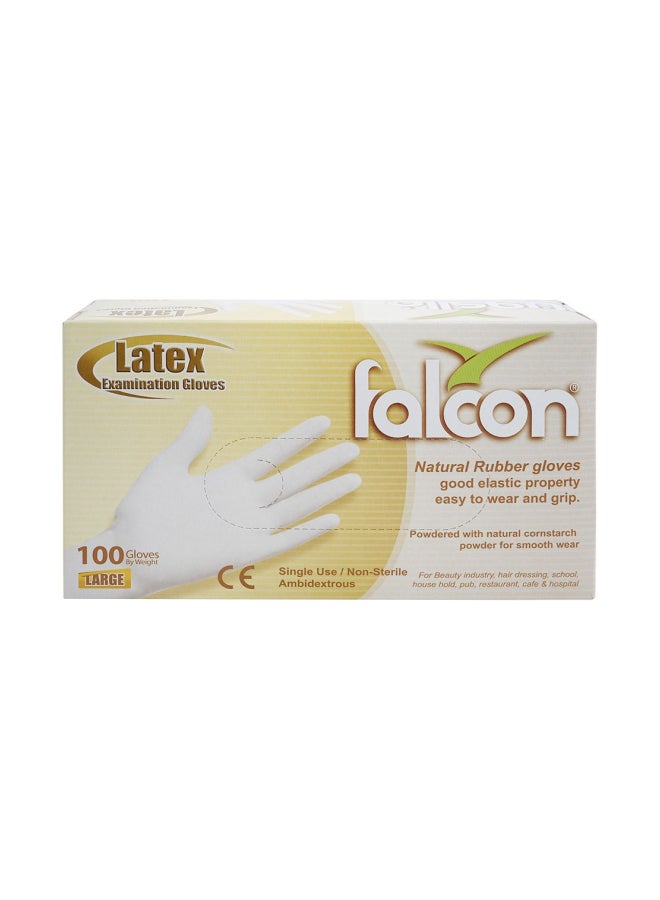 100-Piece Latex Examination Gloves Set White L