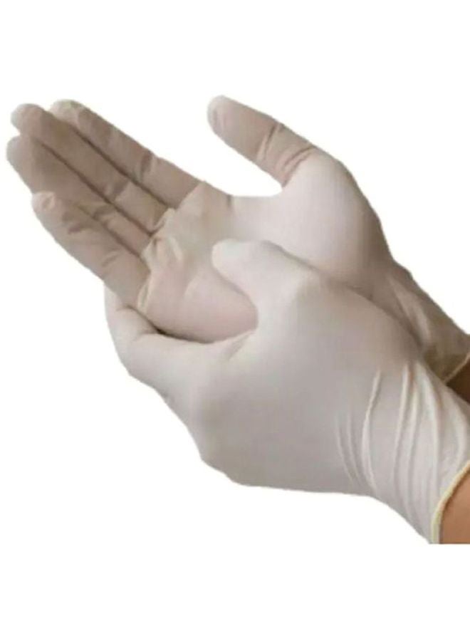 100-Pieces Powdered Latex Disposable Examination Gloves White Medium