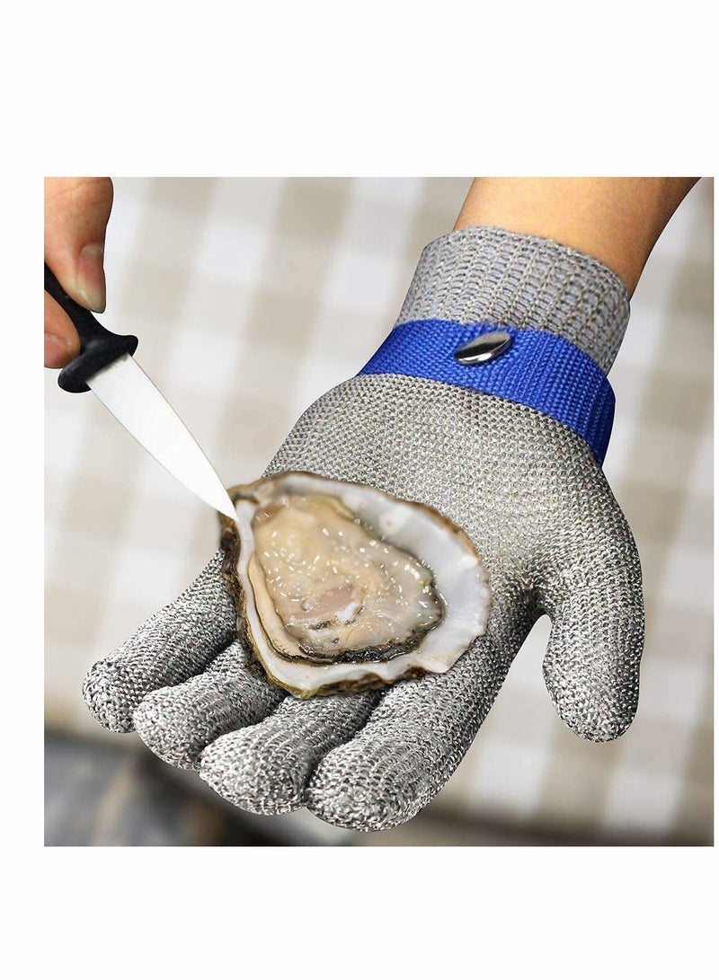Cut Resistant Glove Level 9 Cutting Glove Stainless Steel Wire Mesh Metal Glove for Kitchen, Garden, Fishing, Durable Cut Glove for Men or Women (XL)
