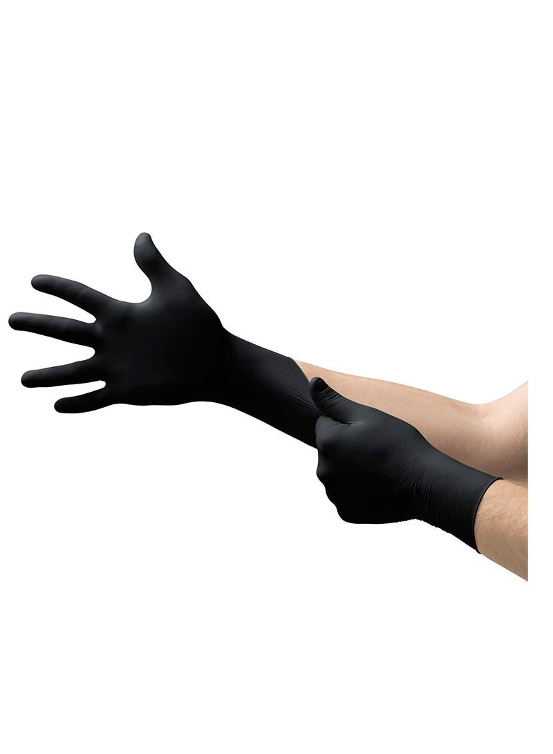 Falcon Nitrile Gloves - Black Powder Free (L) - 100 Pieces - Pack of 3