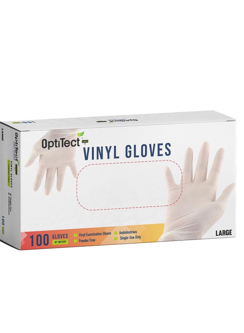 Disposable Vinyl Gloves Powder Free Size Large - Pack of 3