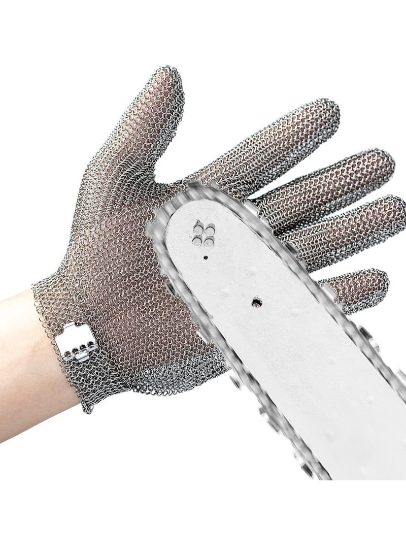 Cut Resistant Glove Stainless Steel Upgrade Mesh for Cutting Butcher Safety Work Cooking, Wood Carving, Meat Fishing, Durable Men or Women M