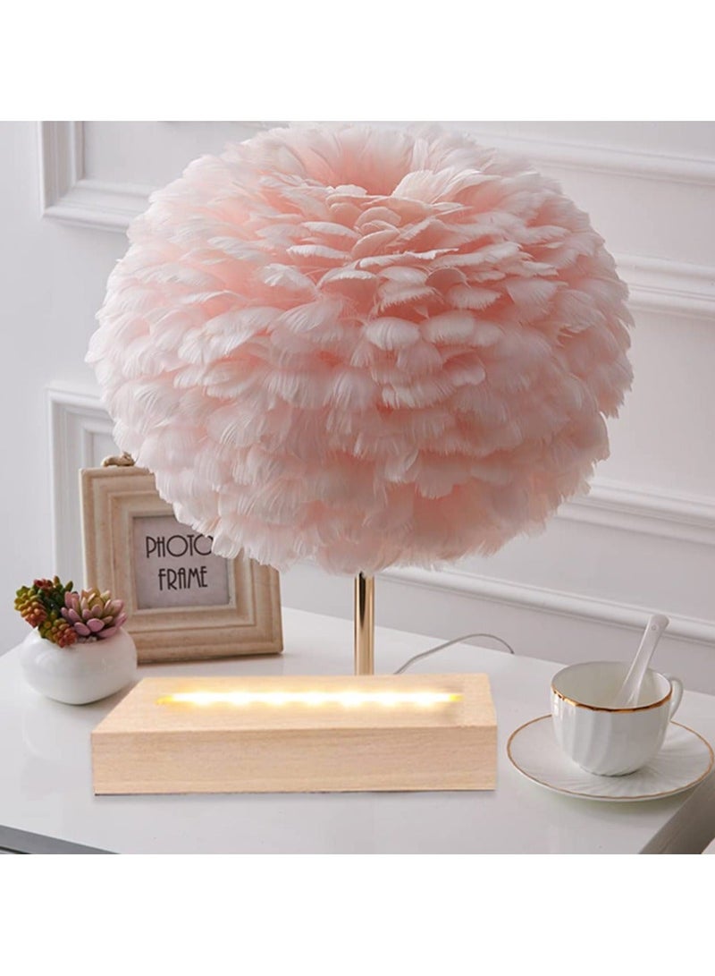 7 inch LED Light Display Pedestal Rectangle Display Pedestal for 3D Crystal Glass Art USB Plug Warm Light Wooden Lighted Base Stand, Lighted Mirror Box for Centerpieces, Home Decor.