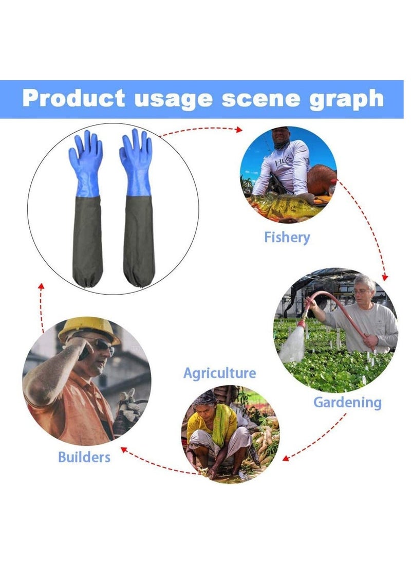 Plastic Gloves Pond Cleaning Gloves Drainage Gloves Full Arm Gloves Elastic Band PU Gloves Wear Resistant Waterproof