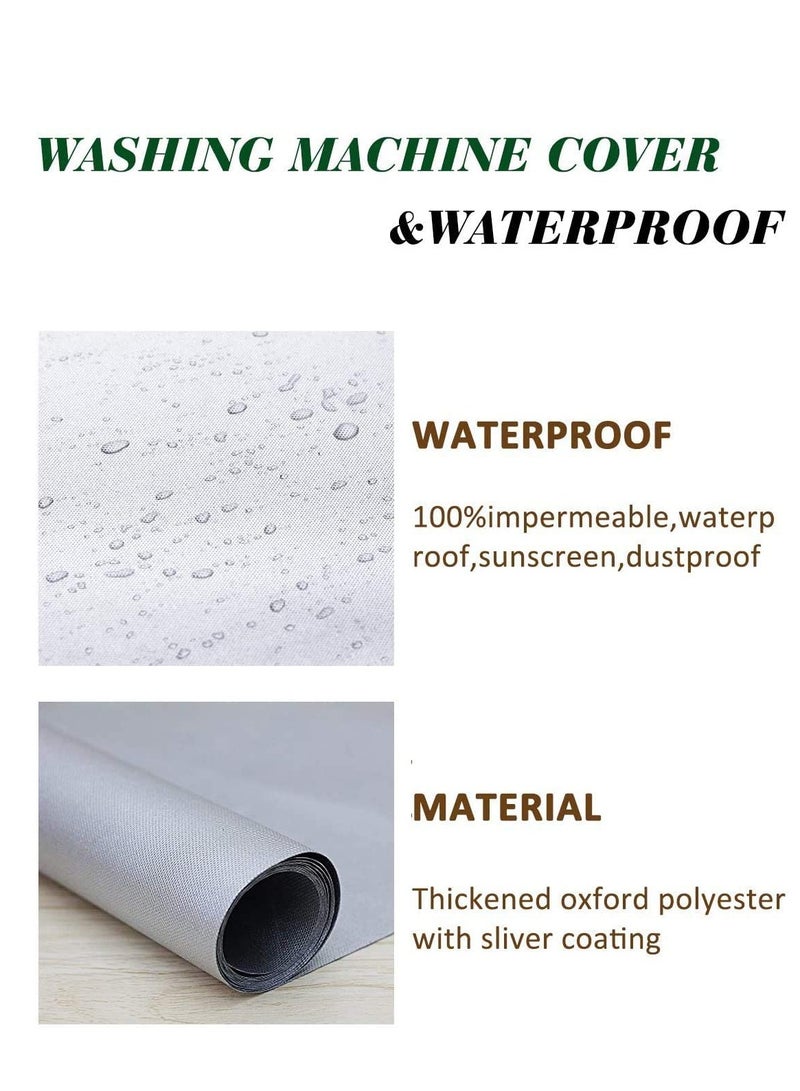 Durable Waterproof and Dustproof Cover for Front Loading Washers and Dryers, Thick Oxford Fabric with Silver Coating, Sun Resistant