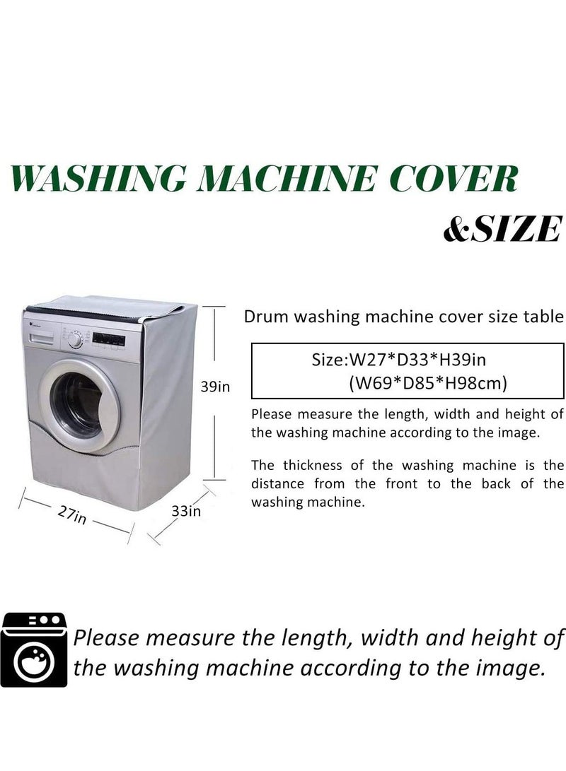 Durable Waterproof and Dustproof Cover for Front Loading Washers and Dryers, Thick Oxford Fabric with Silver Coating, Sun Resistant