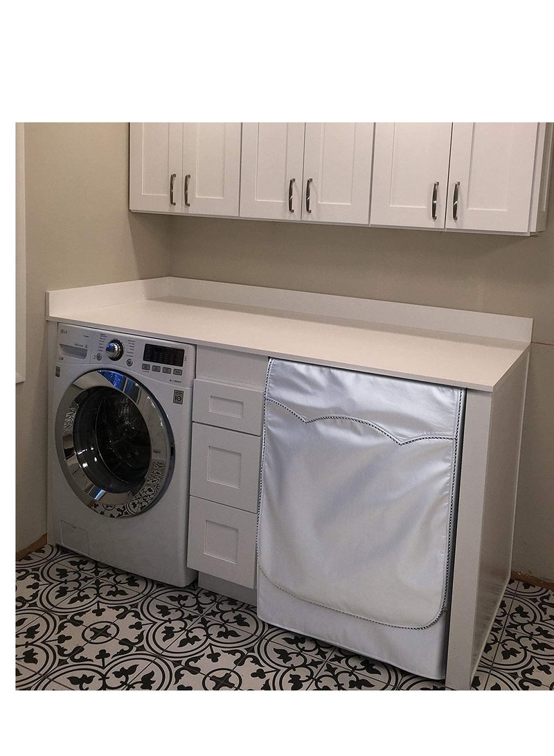 Durable Waterproof and Dustproof Cover for Front Loading Washers and Dryers, Thick Oxford Fabric with Silver Coating, Sun Resistant