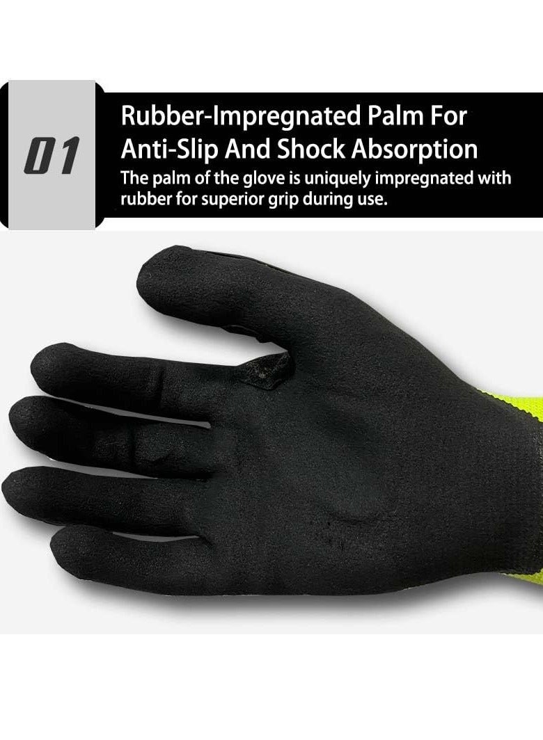 Construction Work Gloves, Safety Work Gloves, Durable, Shock-Absorbing, Anti-Cut, Anti-Impact, and Wear-Resistant, Warehouse Job Car Repair Utility Yard Glove for Men Women (Size: L)