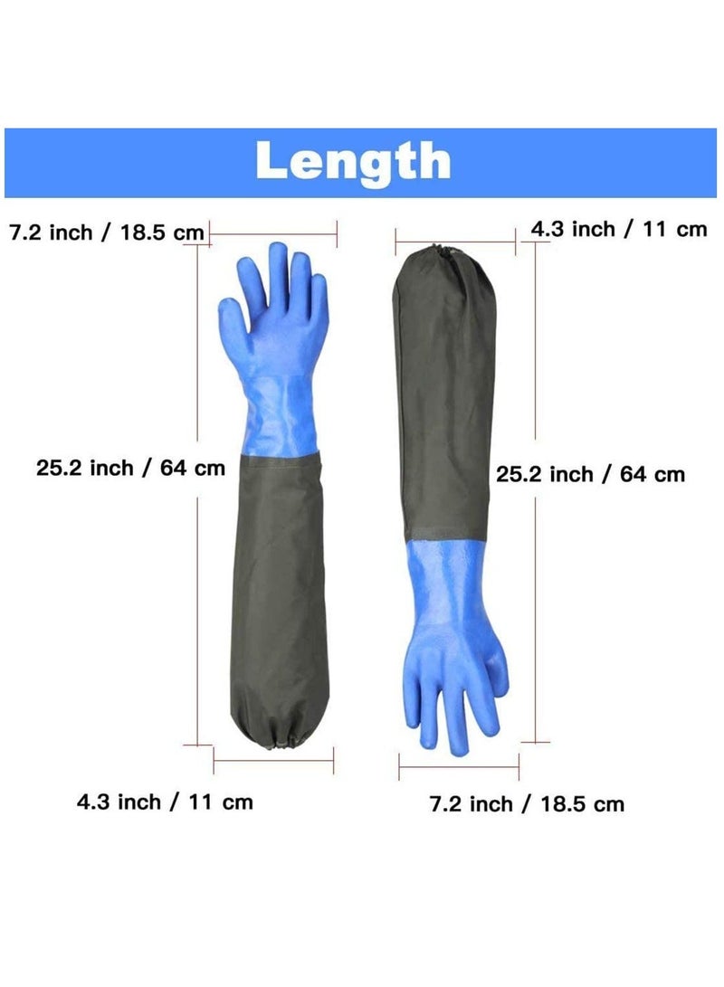 Plastic Gloves Pond Cleaning Gloves Drainage Gloves Full Arm Gloves Elastic Band PU Gloves Wear Resistant Waterproof