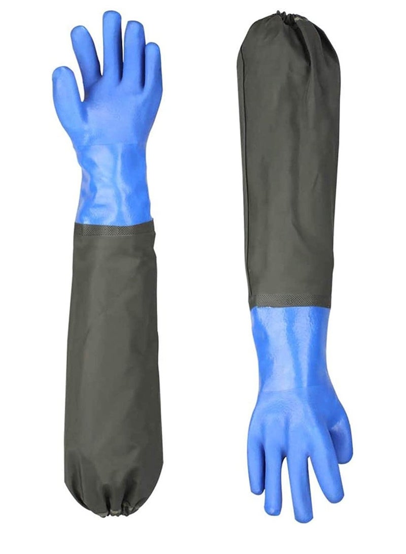 Plastic Gloves Pond Cleaning Gloves Drainage Gloves Full Arm Gloves Elastic Band PU Gloves Wear Resistant Waterproof