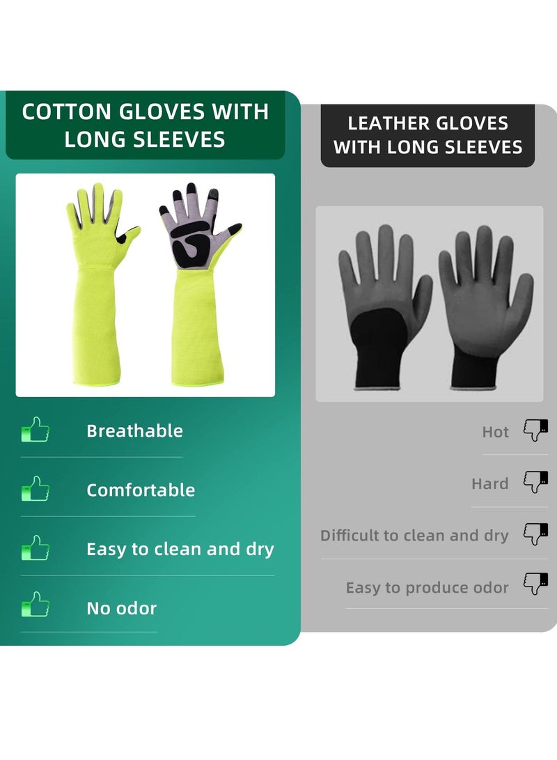 Gardening Gloves - Thorn-Proof Work Gloves Puncture-Proof, Long Sleeve, Hardy, Safety Work Gloves for Men and Women, Firm Grip (L)