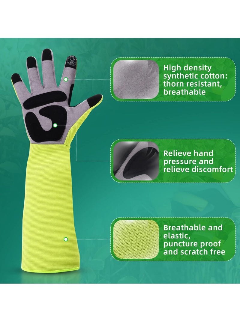 Gardening Gloves - Thorn-Proof Work Gloves Puncture-Proof, Long Sleeve, Hardy, Safety Work Gloves for Men and Women, Firm Grip (L)